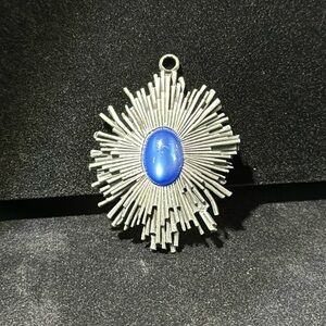 Star Burst Pendent with Blue Cats Eye